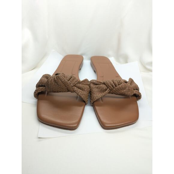 Marc Fisher Marlon Woven Square Flat Sandals 11M Brown Leather Beachy Resort - Picture 3 of 11